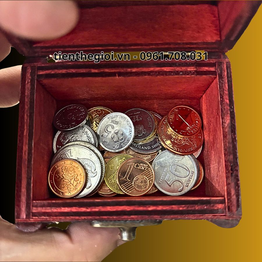 Hộp Rương Đựng Xu Mini Decor, Trang Sức Thủ Công